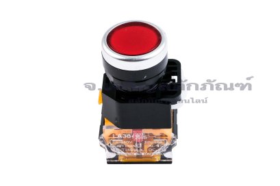 [E] สวิตช์ปุ่มกด ปุ่มรีเซ็ตตัวเอง รุ่น LA38-11BN ปุ่มสีแดง